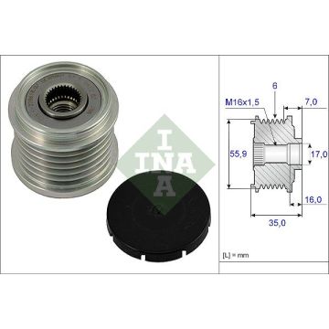 535001410  INA ΤΡΟΧΑΛΙΑ ΔΥΝΑΜΟ   071 903 119 B    RML Ref 500-392  Bosch Clutch Pulley Audi / VW / Seat / Skoda - 