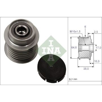 535000610, INA  ΤΡΟΧΑΛΙΑ ΔΥΝΑΜΟ   	078 903 119 G  RML Ref 500-446  Bosch Clutch pulley  Audi / VW / Seat / Skoda - 