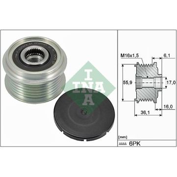 535002610    INA ΤΡΟΧΑΛΙΑ ΔΥΝΑΜΟ   VOLVO 850, C70, S70, V70 2.0     RML Ref 500-390 Bosch Clutch Pulley  American Vehicles - 