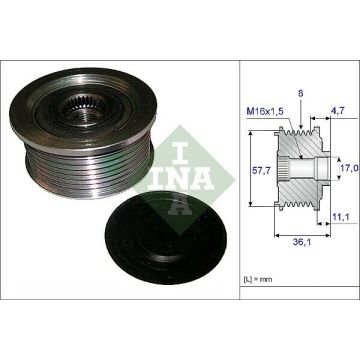 535009910   INA ΤΡΟΧΑΛΙΑ ΔΥΝΑΜΟ  PORSCHE  911, BOXTER    26361 INA  Pulley PVF8 PORSCHE @ 996 603 152 50 588074, VALEO - 