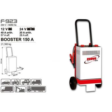 FERVE F-923  150 A   ΦΟΡΤΙΣΤΗΣ ΜΠΑΤΑΡΙΩΝ  F-923 | Φορτιστής-εκκινητής μπαταρίας FERVE - 