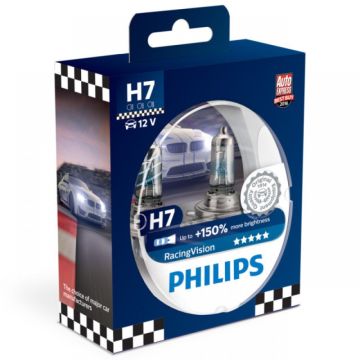 12972RVS2   PHILIPS ΛΑΜΠA Η7 12V 55W RACING VISION +150 ΦΩΤΕΙΝΟΤΗΤΑ ΣΕΤ       PHILIPS Η7 RACING VISION 150%+ ΠΕΡΙΣΣΟΤΕΡΟ ΦΩΣ 12972RVS2 - 