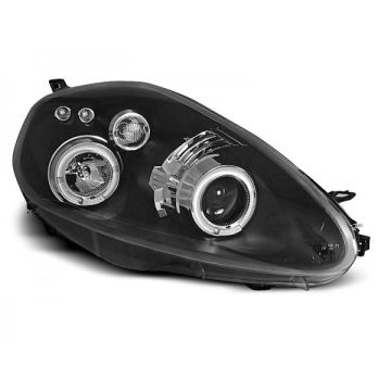 Grande Punto 05- Angel Eyes Φανάρια Black Headlights Fiat Grande Punto Black Angel Eyes - 