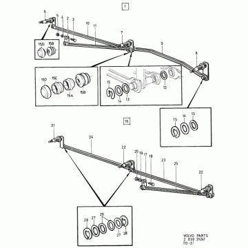 ΝΤΙΖΑ VOLVO F16 VOLVO 1575287 Wiper Linkage Wiper arm (Product code 2.25112) of DT - 