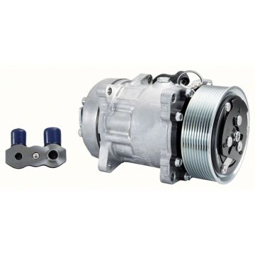 COMPRESSOR,SANDEN,-7H15 12V 125MM 10PV, R134A VERT O-RING STEEL ARMATURE, - 