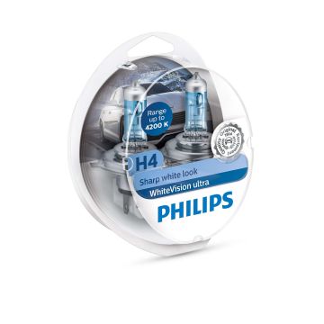 12342WVUSM  H4 Λάμπες Philips H4    Philips 12342WVUSM WhiteVision Ultra Xenon Effect H4 Headlight Bulb, 4.200 - 