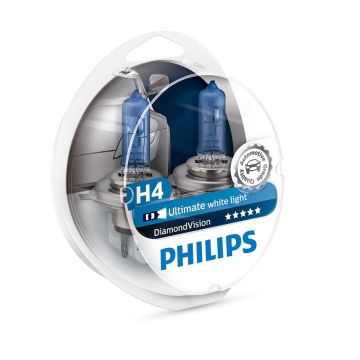 12342DVS2    PHILIPS H4 DIAMOND VISION 5000k      Philips Diamond Vision H4 -5000K Xenon Effect - 