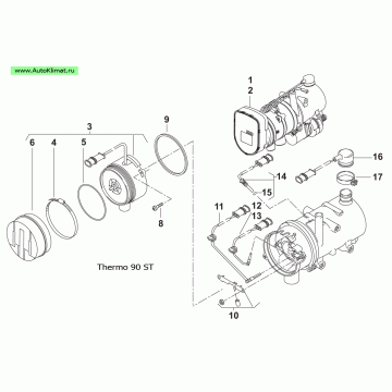 ΚΑΥΣΤΗΡΑΣ WEBASTO  24V THERMO 90ST Webasto / Webasto Spare Parts / Water Heaters / THERMO 90ST - 