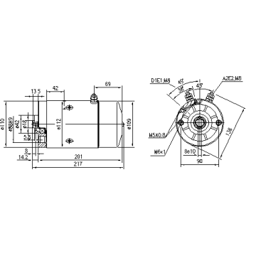 19562  ΜΟΤΕΡ  ΥΔΡΑΥΛΙΚΗΣ ΠΟΡΤΑΣ    LETRIKA (ISKRA)  Motor DC AMJ5632 12V 2.1kW 1500T CW @12V 2.1kW (IM0001) (New)   11.212.066 AMJ5632 Letrika (Iskra) DC motor - 