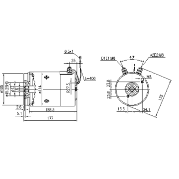 19595 ΜΟΤΕΡ  ΥΔΡΑΥΛΙΚΗΣ ΠΟΡΤΑΣ   LETRIKA (ISKRA)  Motor DC AMJ5273 24V 2.2kW 2600t CW @ 11.212.958 AMJ5273 Letrika (Iskra) DC motor   24V 2.2kW (IM0055)   DC motor 24V 2,2 KW Bosch Iskra Dautel Zepro Dhollandia Hesselman   - 