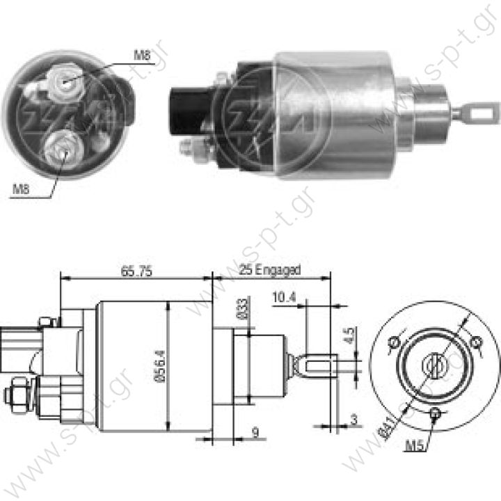 27262  ZM  Solenoid BOSCH 12V 3T TOYOTA