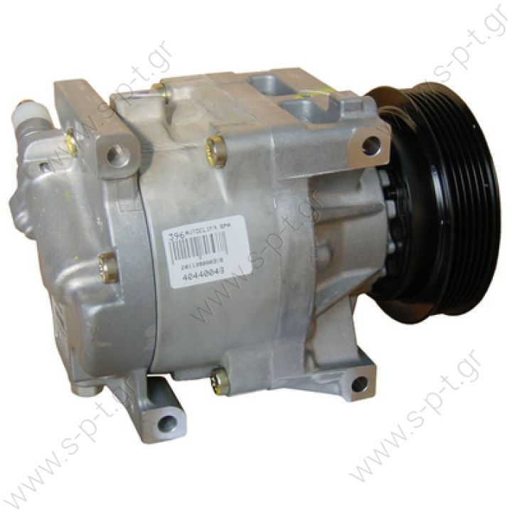 40440048  ΚΟΜΠΡΕΣΕΡ A/C     FIAT Barchetta 1.8 507775100 46757907   447100-1430Denso SCS08C; 110 mm; PV6; 12V; H / V45 °; Fiat Barchetta; Brava; Bravo; Coupe; Doblo; Marea; Palio; Punto; Strada; Alfa Romeo 145; 146; DCP09001    DCP10003               