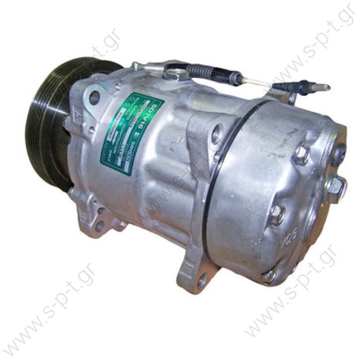 40405260 RENAULT Mégane I serie 1.4 - 1.6 40405260  Compressor Sanden variable SD7V16  1143  SD7H16; 120 mm; PV4; 12V; H; Renault Megane; Scenic      Renault  Mégane I Serie 1.4 - 1.6 Scénic I serie 1.6 16v 1143 / 1175 / 7700272987 / 7701499820