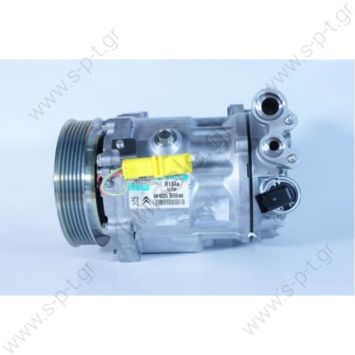 966055580 PEUGEOT / CITROEN MODEL - 407/2.7 V6HDI06-/ 607 2.7 V6 HDI C5/C6/2.7 Compressor - SANDEN MODEL - SD7C16 1335F NUMBER PK. - 6 MW. 123mm  SD7C16-1335F 966055580 Component Status	Original Power supplSanden Pulley diameter [mm]	123 Number CP	6