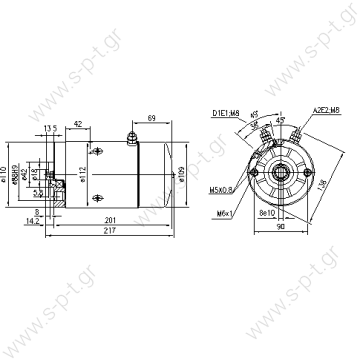 IM0001 ΜΟΤΕΡ  ΥΔΡΑΥΛΙΚΗΣ ΠΟΡΤΑΣ     11.212.066, 11212066  DC Motor AMJ5632 12V 2,1kW - 