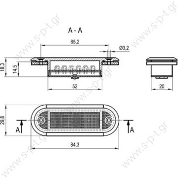 SANEL SBA12W3  SBA Series Waterproof "Cooridor and Step Lightings" - 