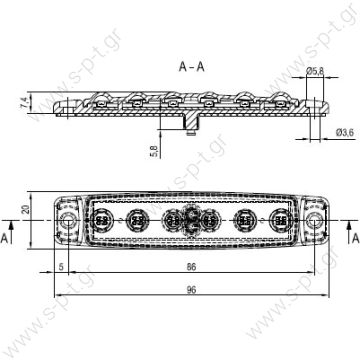 SANEL SBB24W6 LED ΠΛΕΥΡΙΚΟΣ ΦΑΝΟΣ ΟΓΚΟΥ 12V Ή 24V 	 ΦΑΝΟΣ ΟΓΚΟΥ LED ΛΕΥΚΟΣ 560-0,07 24-12V   SBB Series Step, Corridor & Side Maker LED Lightings (Slim Design)  - 