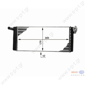 A 002 835 27 01 (A0028352701) MERCEDES   , ΨΥΓΕΙΟ ΚΑΛΟΡΙΦΕΡ M/S 44 SK BEHR HELLA SERVICE 8FH 351 312-351 (8FH351312351)   ΨΥΓΕΙΟ ΚΑΛΟΡΙΦΕΡ   A 002 835 27 01   002 835 27 01   , Heat Exchanger, interior heating - 