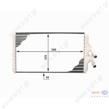 MERCEDES 641 830 04 61 (6418300461), ΨΥΓΕΙΟ ΚΑΛΟΡΙΦΕΡ  BEHR HELLA SERVICE 8FH 351 312-381 (8FH351312381), Heat Exchanger, interior heating - 