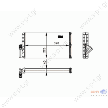 8FH 351 312-541/9201009 MERCEDES BENZ ACTROS 1996,   ΨΥΓΕΙΟ ΚΑΛΟΡΙΦΕΡ  MERCEDES ACTROS /  MERCEDES A 003 835 11 01 (A0038351101), ΨΥΓΕΙΟ ΚΑΛΟΡΙΦΕΡ M/S ACTROS BEHR HELLA SERVICE 8FH 351 312-541 (8FH351312541)  - 