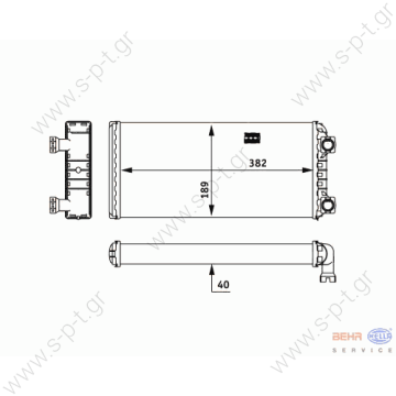 8FH351312591   BEHR-HELLA ΨΥΓΕΙΟ ΚΑΛΟΡΙΦΕΡ  VOLVO      VOLVO 8 510 494 7 (85104947), ΨΥΓΕΙΟ ΚΑΛΟΡΙΦΕΡ VOLVO FH 2004 HELLA 8FH 351 312-591 (8FH351312591), Heat Exchanger, interior heating Heat exchanger replaces Hella: 8FH 351 312-591  Art. No. 2.76045   - 