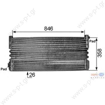 ΚΟΝΤΕΝΣΕΡ   VOLVO FH12-FH16 1998-2001 0811.3014  Serie FH12 - FH16 "Flange" Year: 09 93->12 02 Condenser Art. No. 2.76053    OE: 185907 - 3962651 BEHR HELLA SERVICE 8FC 351 300-271 (8FC351300271) Condenser, air conditioning    - 