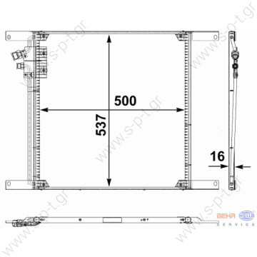 1287796,   ΚΟΝΤΕΝΣΕΡ    DAF  Condenser, air conditioning REF.NO .ΣΥΜΠΥΚΝΩΤΗΣ ΑΥΤΟΚΙΝΗΤΟΥ, 8FC 351 300-221. αριθμός αντικατάστασης: 7500252 Πλάτος 537,2 mm, Μήκος 500 mm, Βάθος 16 mm. - 