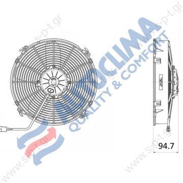 SPAL VA34-BP70/LL-36S - 24v 305mm (12 inch) blowing fan  30315220  Ø 305 mm Blowing VA34-BP70/LL-36S - 