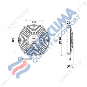 VA07-AP12/C-58S - 12v 225mm (9 inch) blowing fan VA07AP12C58S    30315236  Ø 225 mm Blowing VA07-AP12/C-58S - 