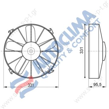 28.21.01.001  SPAL-BOSCH 0599.6907 30315016  Ø 305 mm Blowing VA01-AP70/LL-36S AXIALNY FAN 24VDC, EMBOSSING VA01-BP70LL-36S (3031588325)  TYPE: axial SPAL VA01-BP70 / LL-36S 24V    - 