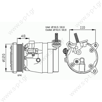 TSP0155009  DELPHI ΚΟΜΠΡΕΣΕΡ A/C  OPEL VECTRA A (1.6, 1.8) / CALIBRA A (2.0, 2.5) / ASTRA F (1.4, 1.6, 1.7, 1.8, 2.0)  TSP0155013  : 1135349 1131909 1135312 1135019 ,ΤΥΠΟΣ : V5,  6 Λ 12 V.   1854008 1854031 1854034 1854039. HARRISON V5 OPEL 920.10909 - 