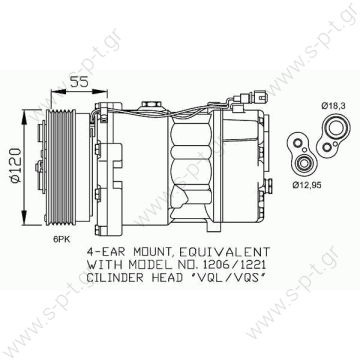 40405094  ΚΟΜΠΡΕΣΣΕΡ A/C    1J0-820-803L     AUDI A3 I Serie  Compressor Sanden variable SD7V16    OE: 1076012 - 1080 - 1111419 - 1206 - 1215 - 1221 - 1226 - 1231 - 1233 - 1245 - 1278 - 1283 - 1J00820803A  - 