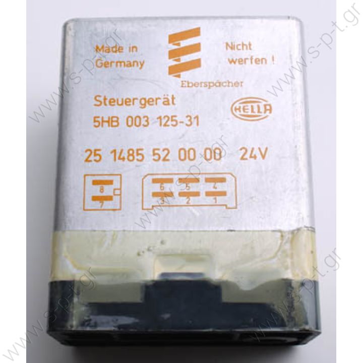 25 1485 52 00 00 251485520000  D1L 24V    EBERSPAECHER ΠΛΑΚΕΤΑ ΚΑΥΣΤΗΡΑ     24 Volt     EBERSPAECHER   D1L or D3L ECU Control Box 25 1485 52 00 00 251485520000 für D1L 24V 	25 1485 52 00 00, 251485520000, 5HB 003 125-3, 5HB003125-3