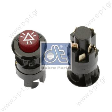 ΔΙΑΚΟΠΤΗΣ ALARM MERCEDES 6HF 001 579-011 (6HF001579011),     DT 4.60532 (460532), Switch, hazard light MERCEDES 002 545 7124 (0025457124), Switch, hazard light     IVECO MAN O K RENAULT RENAULT TRUCKS HELLA Hazard Light Switch 6HF001579-011 - 