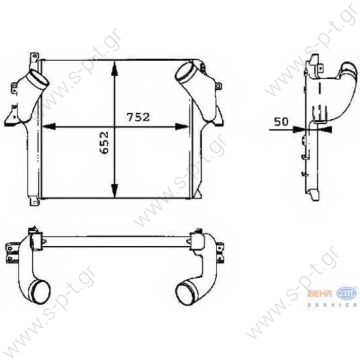 MERCEDES 942 501 03 01 Intercooler, charger  DT 4.62690 (462690), Intercooler, charger BEHR HELLA SERVICE 8ML 376 723-721 (8ML376723721), Intercooler, charger   MERCEDES ACTROS	1996-...  - 
