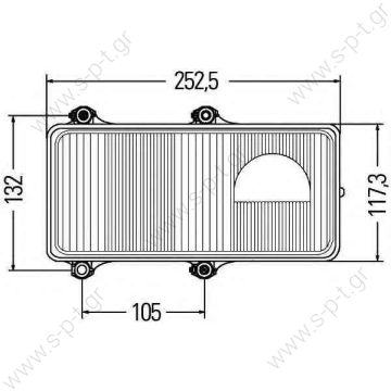 ΦΑΝΟΣ ΕΜΠΡΟΣΘΙΟΣ  ΛΕΩΦΟΡΕΙΟΥ 1DL 007 739-021 HELLA 1DL 007 739-021 (1DL007739021), Headlight DT 2.24433 (224433), Headlight   VOLVO 3 950 308 (3950308), Headlight - 