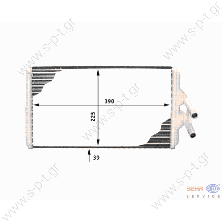 8FH 351 312-381  ΨΥΓΕΙΟ ΚΑΛΟΡΙΦΕΡ MERCEDES MK-SK / BEHR-HELLA  MERCEDES BENZ MK, NG, SK 8FH 351 312-381/9200760 MERCEDES A 641 830 04 61 (A6418300461), Heat Exchanger, interior heating  BEHR HELLA SERVICE 9MX 351 314-071 (9MX351314071) 