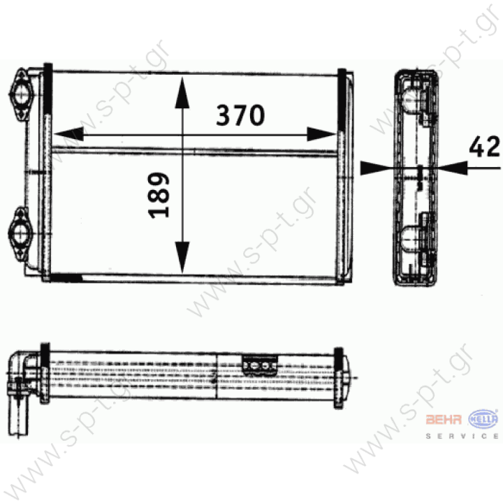 8FH351312421  BEHR-HELLA ΨΥΓΕΙΟ ΚΑΛΟΡΙΦΕΡ      MAN L 2000, M 2000 L,  81 61901 0065      8FH 351 312-421/9200770 BEHR HELLA SERVICE 8FH 351 312-421 (8FH351312421), Heat Exchanger, interior heating