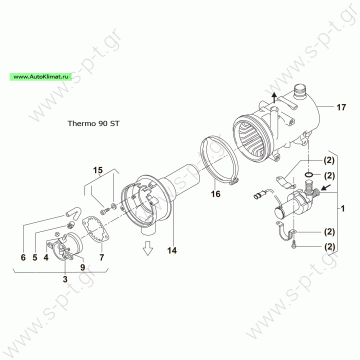 ΚΑΥΣΤΗΡΑΣ WEBASTO  24V THERMO 90ST Webasto / Webasto Spare Parts / Water Heaters / THERMO 90ST - 