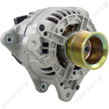 0124515011 BOSCH  ΔΥΝΑΜΟ VAG   VW-120A   0-124-515-057 2.8L Golf Jetta 1999-2004 13904 12V CW 120A 7 groove pulley negative polarity   Bosch 0124515011, 0-124-515-057  Delco 334-1436  Lucas A6884  Volkswagen 021-903-025K, 038-903-018B, 074-903-025N - 