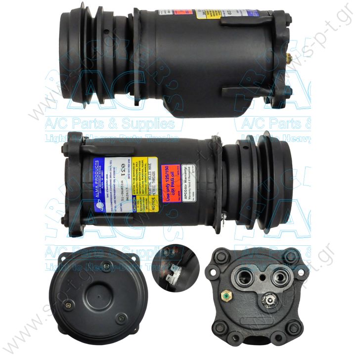 40420001 DELPHI ΚΟΜΠΡΕΣΕΡ A/C    ΣΥΜΠΙΕΣΤΗΣ   GM HARRISON / FRIGIDAIRE / DELPHI   GM HARRISON A6 175 A1 24V    Compressor Delphi (harrison) A6 TYPE : A6     Axial 6 24V 144mm 1G A Compressor Harrison GM A6