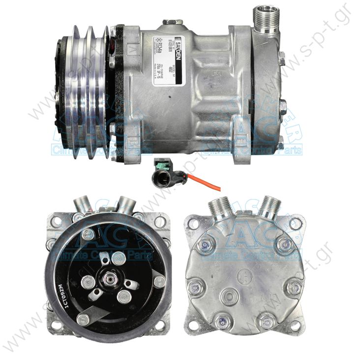 8017 ΚΟΜΠΡΕΣΕΡ   SANDEN SD7H15   R134 A  VOLVO F16 920.10097 40405003  SD 7H15 OR Vertical 24V 5" Ø125mm 2G A OE: 12304999 - 1433064H91 - 4652   SD 7H15 OR Vertical 24V 5" Ø125mm 2G A Various models Serie 400 / 700->03 