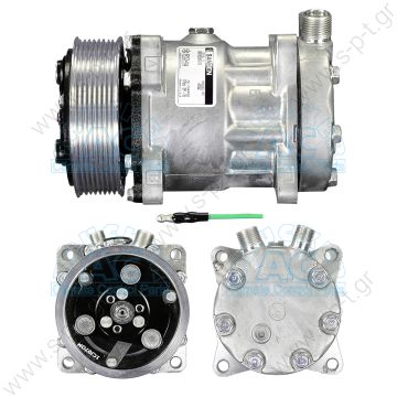 4762   ΣΥΜΠΙΕΣΤΗΣ  SANDEN   AIR CONDITIONING COMPRESSOR SD7H15 4762   SANDEN   VERT OR 24V PV8 YU-9087 for UNIVERSAL Sanden Compressor # 4762 Off Road Applications Compressor Sanden Fix R134a SD7H15   - 