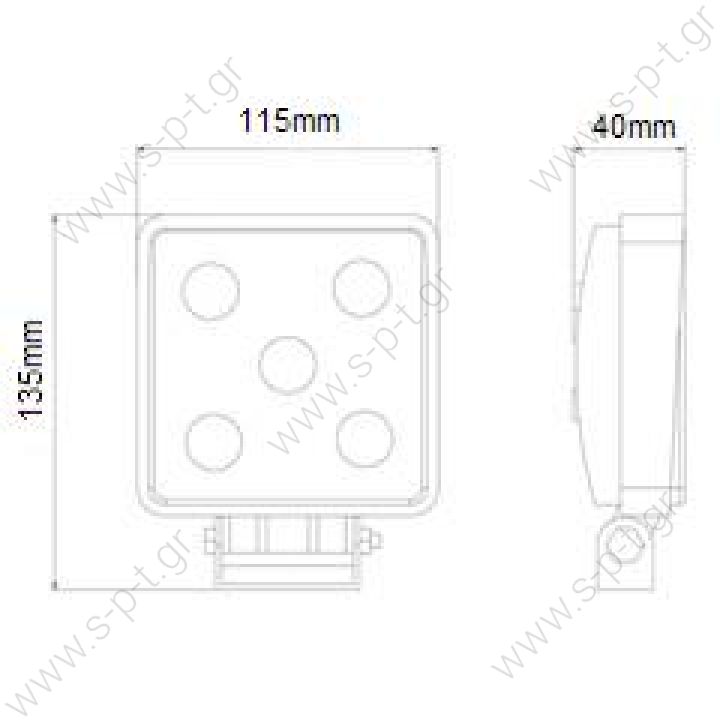 L2204 Specification: 15W / 900Lm / L115 * W40 * H135 / 9-32V / spot / fl ood / 67 / 12V ~ 460Lm / 950Lm * Given the luminous flux is the maximum (theoretical) Indicated value is luminous and they rated (Theoretical) * 950Lm (MAX) 