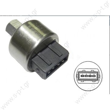 1854773 90359991 ΠΡΕΣΟΣΤΑΤΙΚΗ ΒΑΛΒΙΔΑ A/C OPEL VECTRA A, CORSA B     OPEL PRESSURE SWITCH OPEL OE No.	1854773 / 90359991 / 280423  pins	4 Application	 GWINT: M10x1,25 żeński  MARKA I MODEL: OPEL: Astra, Omega, Calibra, Corsa, Vectra  - 