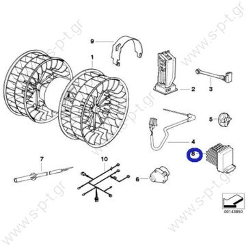 BMW E46 Blower Resistor BOSCH# F011-500-020 OE# 64116929540 - 