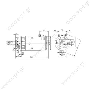 19576 ΜΟΤΕΡ  ΥΔΡΑΥΛΙΚΗΣ ΠΟΡΤΑΣ     LETRIKA (ISKRA)  Motor DC AMJ5145 24V 2.1kW 2200t CW @ 11.212.600 AMJ5145 Letrika (Iskra) DC motor  24V 2.1kW (IM0026)  - 