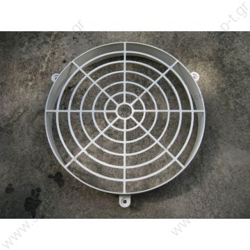 HISPACOLD 3350216  ΚΑΠΑΚΙ  Fan grid Hispacold 11" Ref.: 3350216 , 593103 3 hole fixing   Hispacold Condenser Fan Cover - White    TYPE: Cover the condenser fan HISPACOLD (the propeller 280mm) Application: SCANIA IRIZAR - 