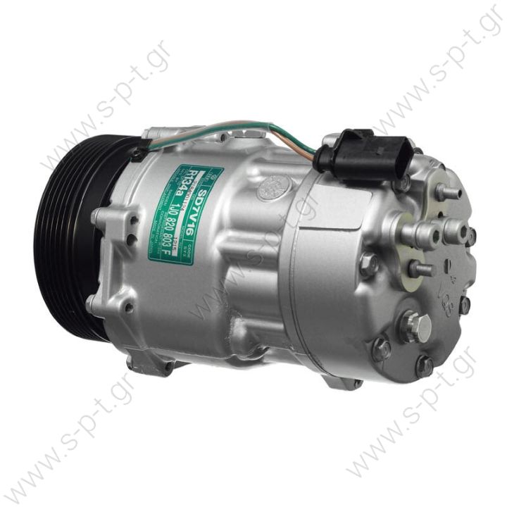 40430264 VW Transporter V serie 2.0 - 3.2 / 1.9 tdi - 2.5 tdi  Compressor Sanden  SD7V16    OE: 1076012 - 1080 - 1111419 - 1206 - 1215 - 1221 - 1226 - 1231 - 1233 - 1245 - 1278 - 1283 - 1J00820803A - 1J00820805 - 1J0820803 - 1J0820803A - 1J0820803B 