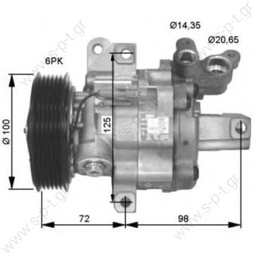 98907 (97907) ΚΟΜΠΡΕΣΣΕΡ  A/C  CITROEN / TOYOTA MODEL - C1/AYGO (1.4 HDI) ΚΟΜΠΕΣΣΕΡ  A/C   CITROEN C1, PEUGEOT 107, TOYOTA AYGO 1.4 HDi   6453RK / 88310-0H020 / 883100H020D / 883100H020C / 883100H020H / 883100H020F / 883100H020G / 883100H020   - 